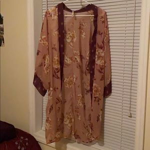 Pink sheer kimono